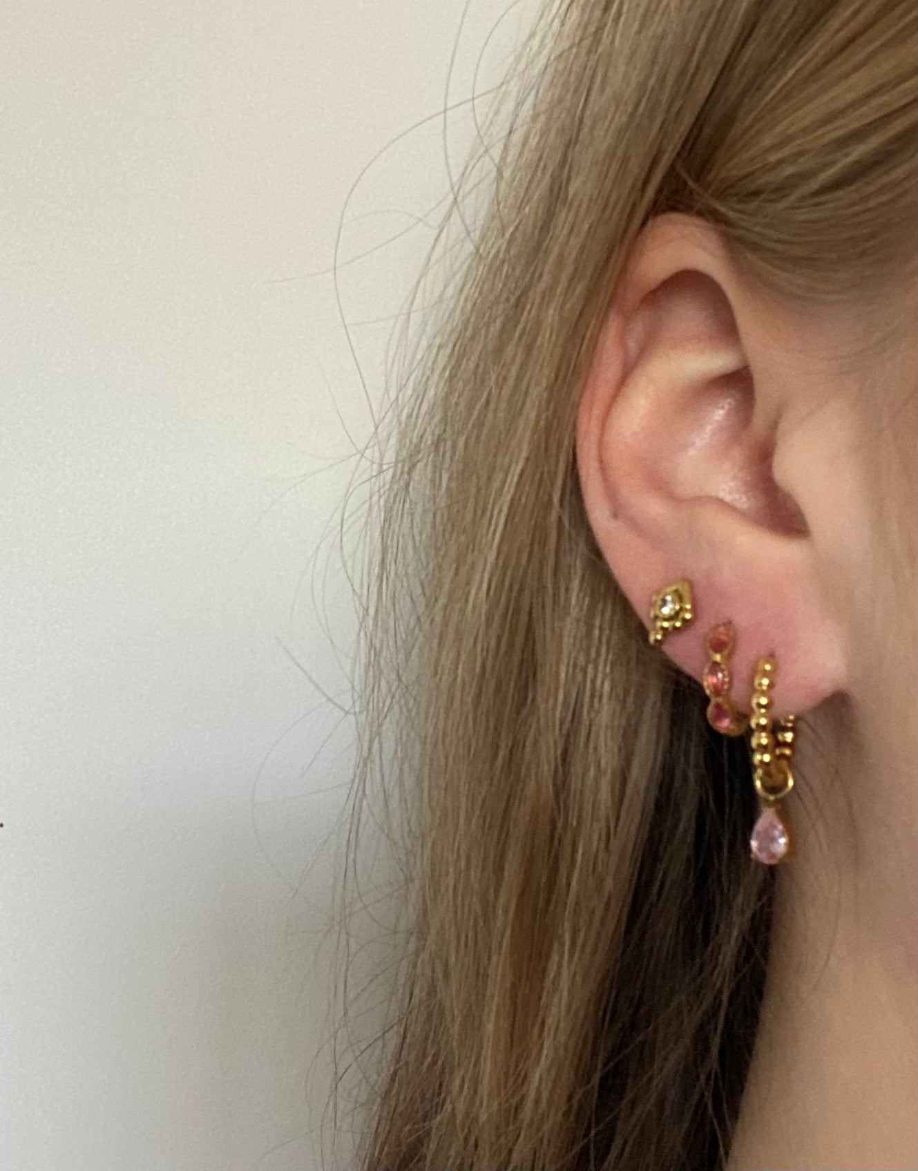 Eveleigh Pink Stacker Earrings