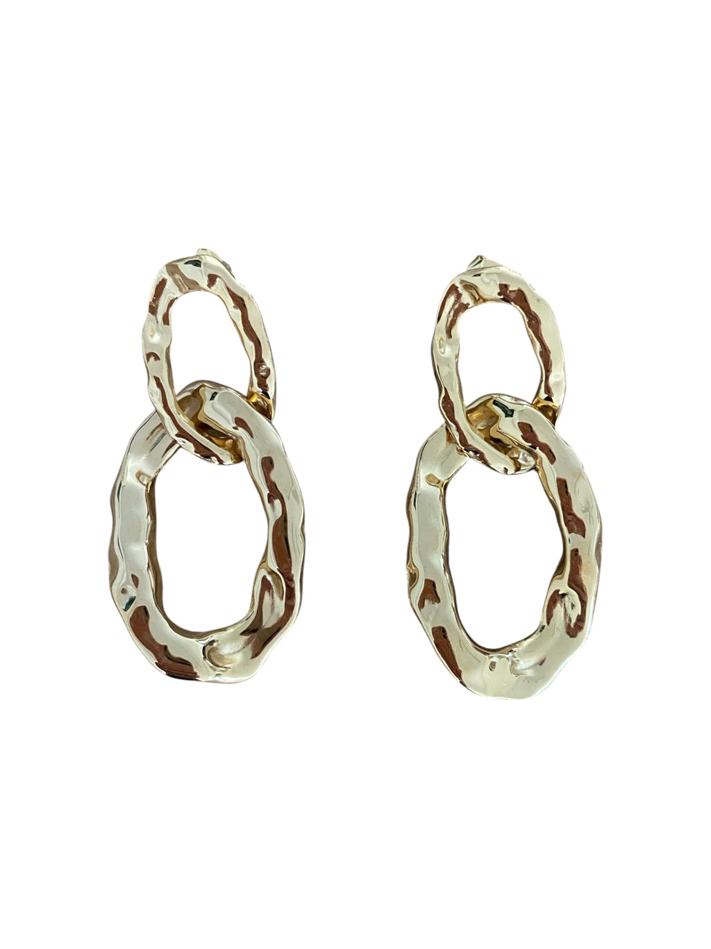 Hammered Oval Link Earrings