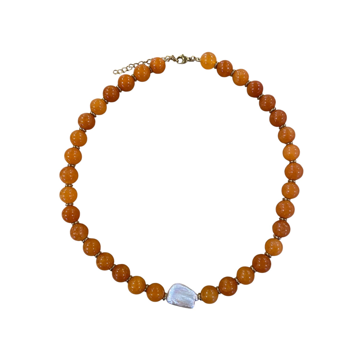 Mandarin Orange Bead Necklace